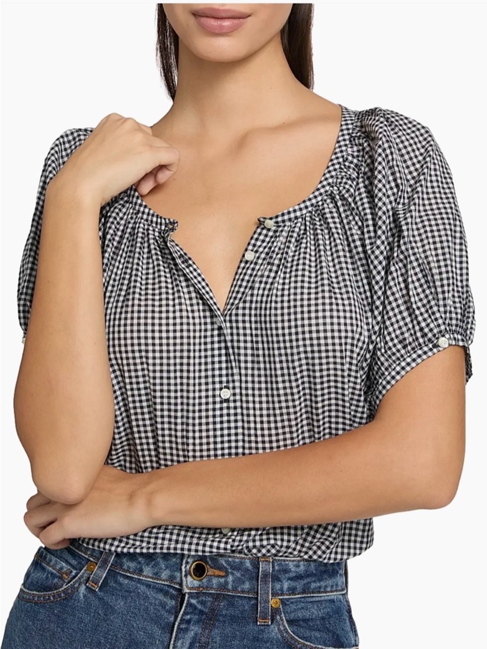 DÔEN La Maddelena Cotton Top – Black & White – Medium